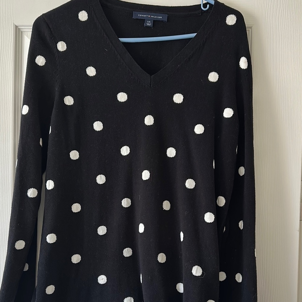 Tommy Hilfiger Black Polka Dot Sweater
